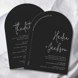 Convite Na moda Moderno de Casamento Minimalista All-In-On