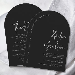 Convite Na moda Moderno de Casamento Minimalista All-In-On