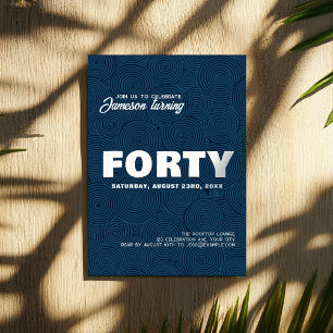 Convite Na moda moderno   Foto aniversário de 40 anos