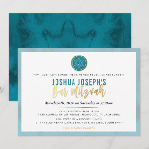 Convite NA MODA MONOGRAM BAR MITZVAH original - script dou