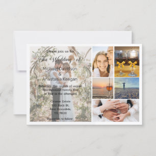 Convite na moda personalizou 6 fotos do casamento de colag