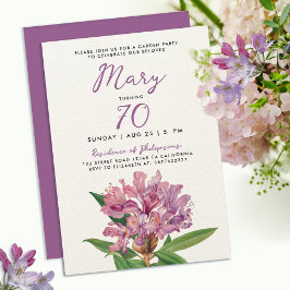 Convite Na moda Purple Rhododendron Garden 70