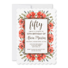 Na moda Red Poppy Flora 50º Aniversário