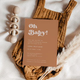 Convite Na moda retro Açúcar castanho