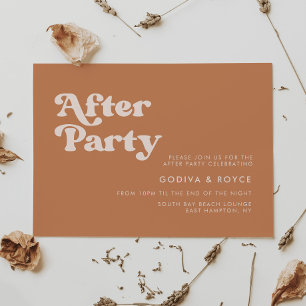 Convite Na moda retro açúcar castanho Casamento Após festa