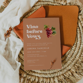 Convite Na moda retro Açúcar castanho Vino antes dos votos