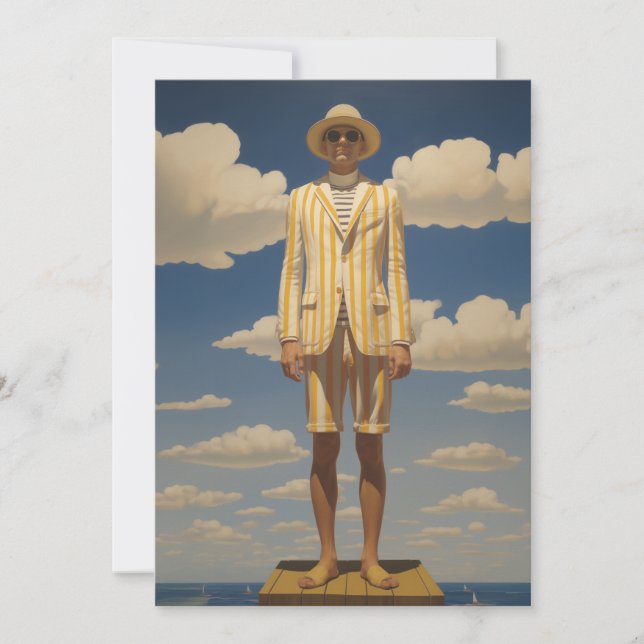 Convite Na moda Retro Beachwear - Moda de Verão em greve (Frente)