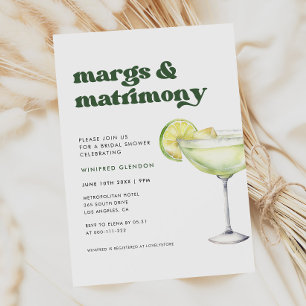 Convite Na moda Retro Margs e Matrimony Chá de panela