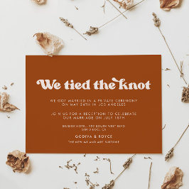 Convite Na moda retro queimado laranja Nós amarramos o car