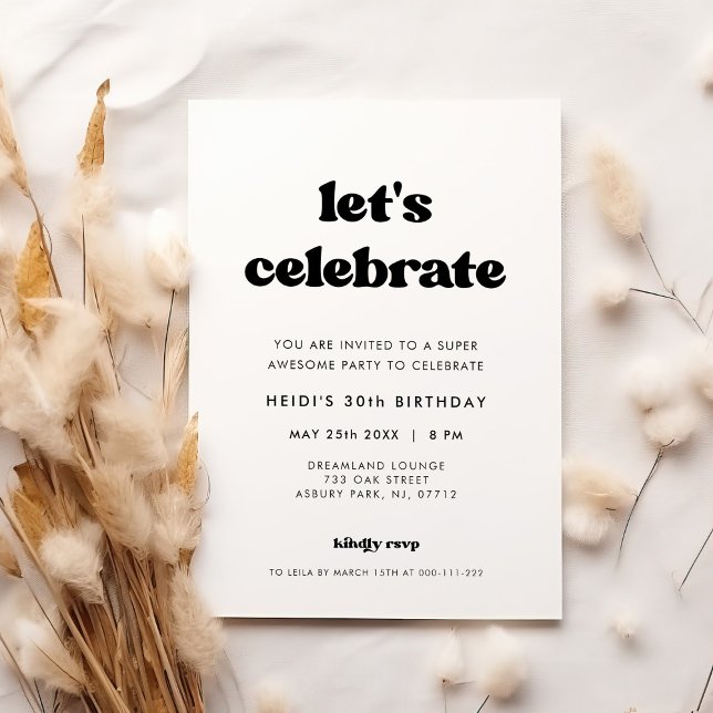 Convite Na moda retro Vamos comemora aniversário (Criador carregado)