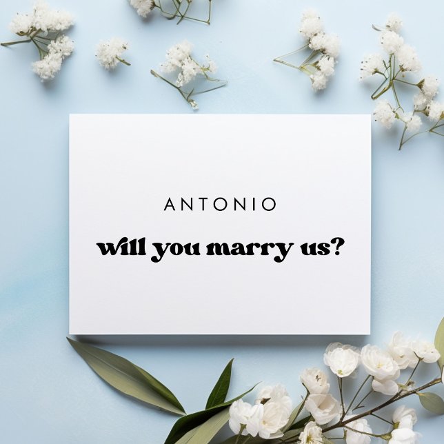 Convite Na moda retro Você casado a placa de proposta (Criador carregado)