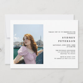 Convite Na moda Script Modern 2 Photo Festa de formatura