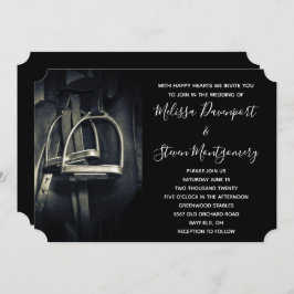 Convite Na moda Silver Stirrups em Inglês Riding Saddle