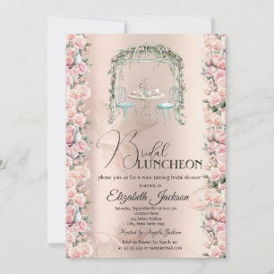 Convite Na moda Tea Party Rosas Bridal Lunchee