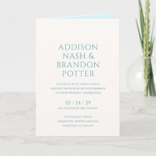 Convite Na moda Teal Modern Wedding