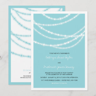 Convite Na moda Winter Sparkles Glow Wedding 2in1 Convidar