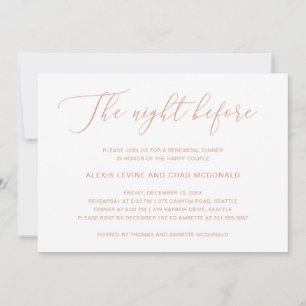 Convite Na noite anterior ao Janto de ensaio moderno de Ro