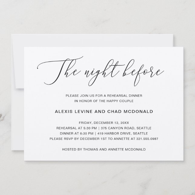 Convite Na Noite Anterior Ao Janto De Ensaio Russo Moderno (Frente)