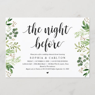 Convite Na Noite Anterior, Greenery, Janto de ensaio