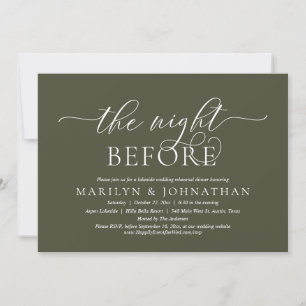 Convite Na Noite Anterior, Janta De Ensaio De Casamento