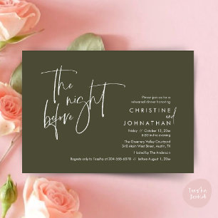 Convite Na Noite Anterior, Janta De Ensaio De Casamento