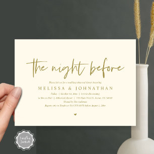 Convite Na Noite Anterior, Janta De Ensaio De Casamento