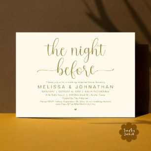 Convite Na Noite Anterior, Janta De Ensaio De Casamento