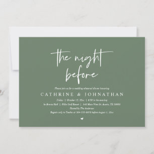 Convite Na noite anterior, Janto de ensaio de casamento
