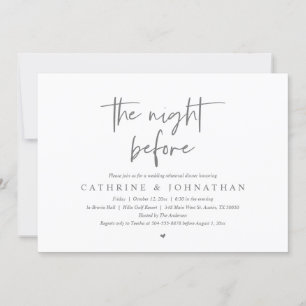 Convite Na noite anterior, Janto de ensaio de casamento
