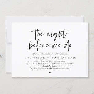 Convite Na noite anterior, Janto de ensaio de casamento