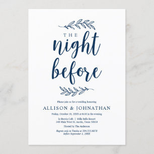 Convite Na noite anterior, Janto de ensaio de casamento ru