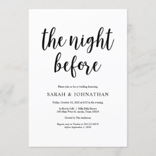 Convite Na noite anterior, Janto de ensaio de casamento ru