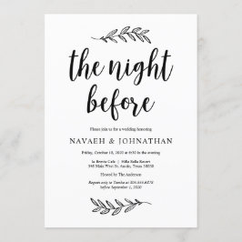 Convite Na noite anterior, Janto de ensaio de casamento ru