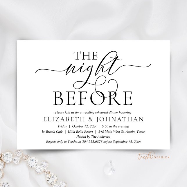 Convite Na Noite Anterior, Janto Moderno de Ensaio De Casa (The Night Before, Modern Wedding Rehearsal Dinner Invitation card, digital download)