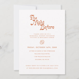 Convite Na Noite Antes Do Janto De Ensaio Retro-Moderno In