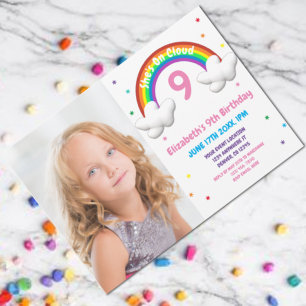 Convite Na Nuvem 9! Rainbow Birthday
