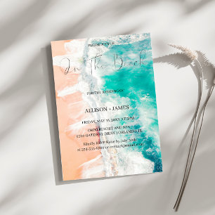 Convite Na Praia: Casamento de Praia em Aquarela