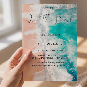 Convite Na Praia: Casamento de Praia em Aquarela