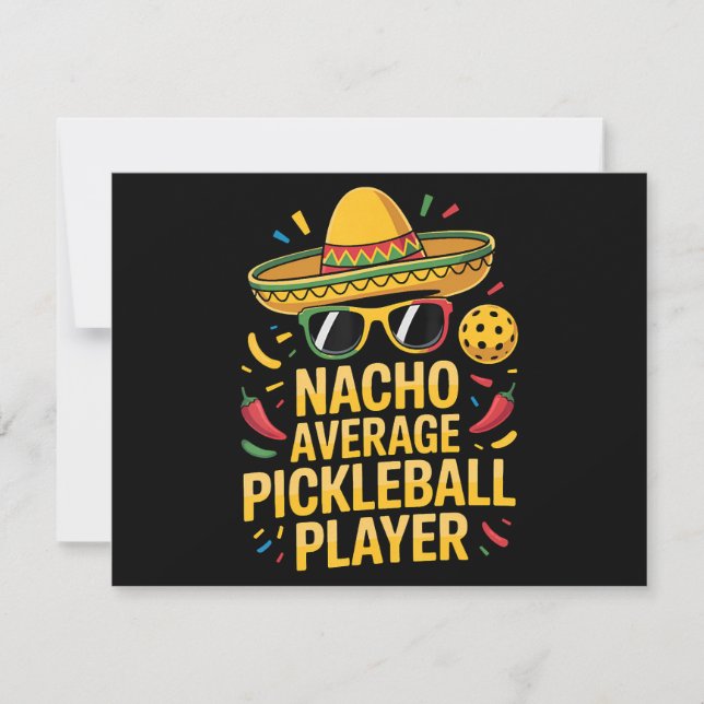 Convite Nacho Average Pickleball Player (Frente)