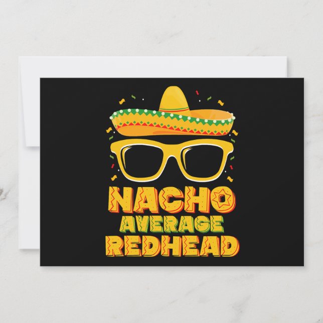 Convite Nacho Média Cabelo Vermelho Mexicano Cinco De Mayo (Frente)