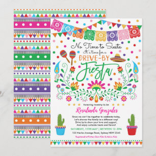 Convite Nacho Média Fiesta Drive Através Do Chá de fraldas