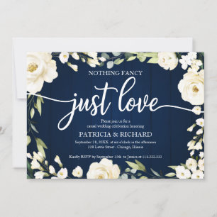 Convite Nada Chique Apenas Amor Casamento Floral Branco