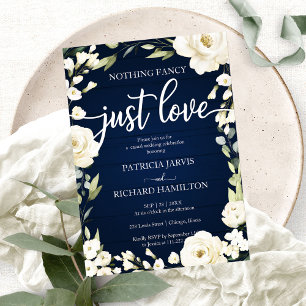 Convite Nada Chique Apenas Amor Casamento Floral Branco