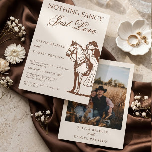 Convite Nada Chique Apenas Amor Cavalo Foto Casamento Cowb