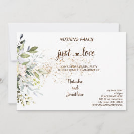 Convite Nada Chique Herbal apenas Amor Fuga Romântica