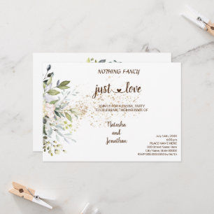 Convite Nada Chique Herbal apenas Amor Fuga Romântica