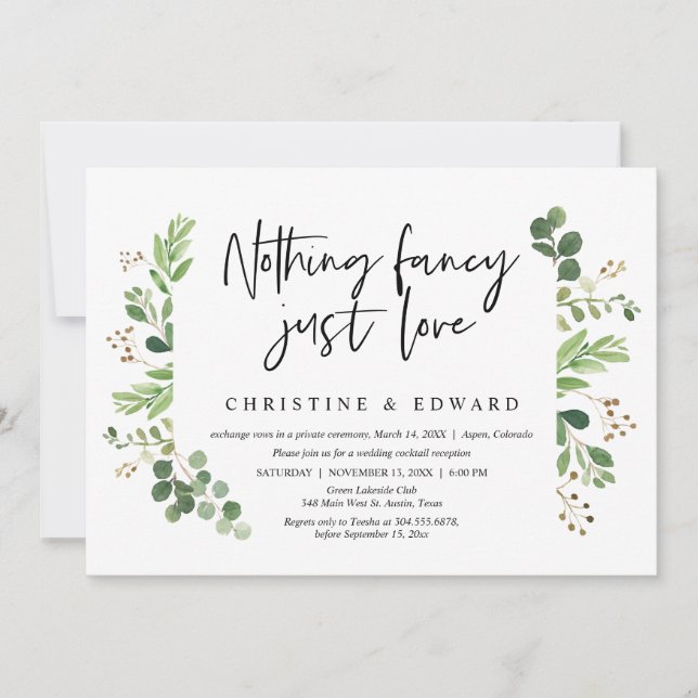 Convite Nada de Fantasia, Apenas Amor, Casamento às Escura (Frente)