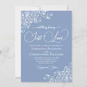 Convite Nada de Fantasia, Apenas Amor Casamento Azul Empoe