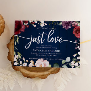 Convite Nada de Fantasia, Apenas Amor Casamento Burgundy A