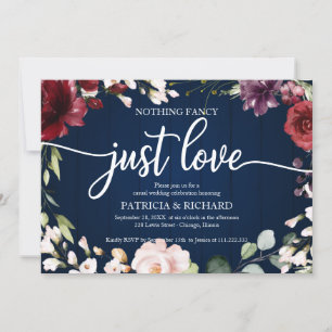 Convite Nada de Fantasia, Apenas Amor Casamento Burgundy A